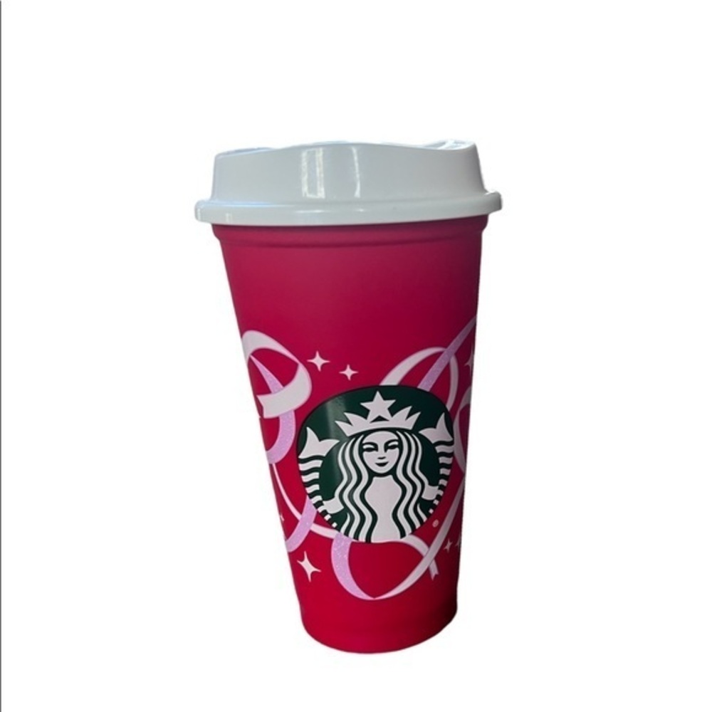 NEVER USED 2021 Starbucks Holiday Hard Plastic Reusable Coffee Cup 16 fl oz